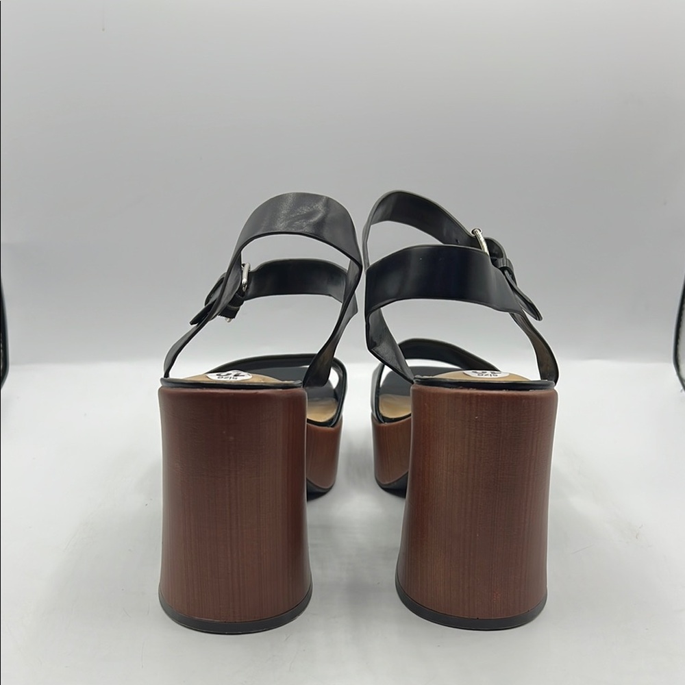 Nine West Sz‎ 10 Openit 9 Black and Brown Platform Sandals NEW - Picture 5 of 15